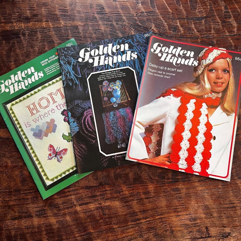 Golden Hands Vintage Craft Magazines Set Of 3